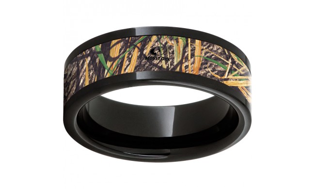 Black Diamond Ceramic Pipe Cut Band with Mossy Oak Shadowgrass Inlay