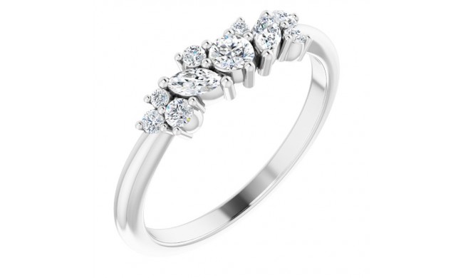 14K White 1/3 CTW Diamond Multi-Shape Ring