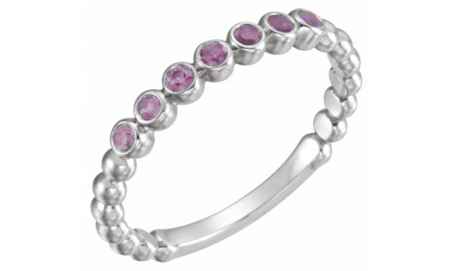 14K White Amethyst Stackable Ring