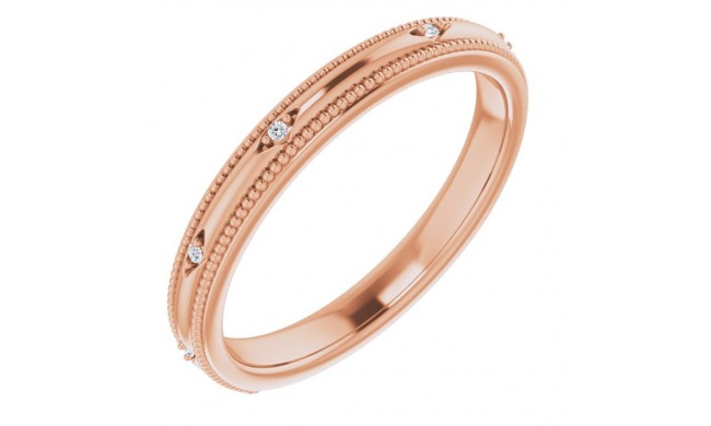 14K Rose .02 CTW Diamond Matching Band