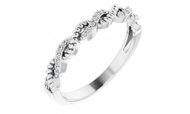 14K White .08 CTW Diamond Stackable Ring