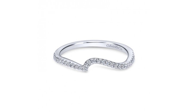 Gabriel & Co. 14k White Gold Contemporary Curved Wedding Band