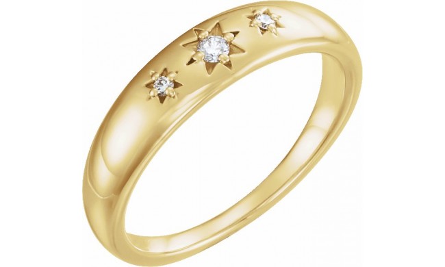 14K Yellow .05 CTW Diamond Starburst Ring