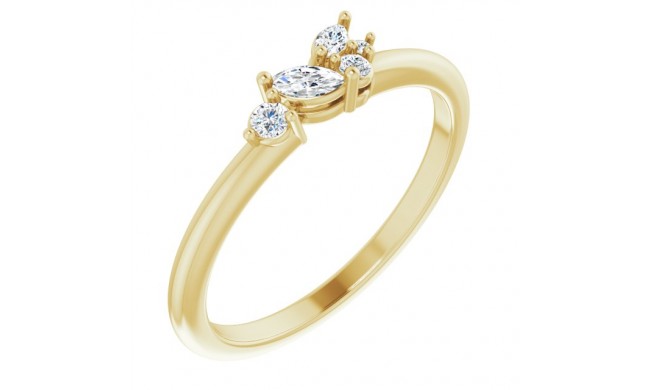 14K Yellow 1/6 CTW Diamond Stackable Ring