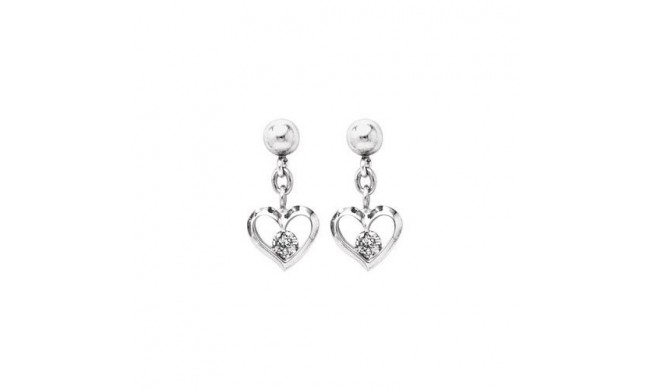 Sterling Silver Diamond Hearts earrings