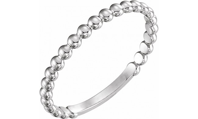 14K White 2 mm Stackable Bead Ring