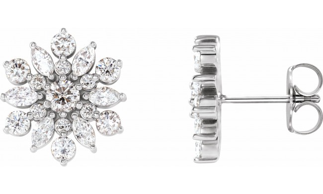 14K White 1 CTW Diamond Earrings