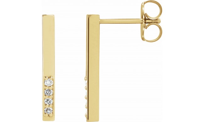 14K Yellow .07 CTW Diamond Bar Earrings