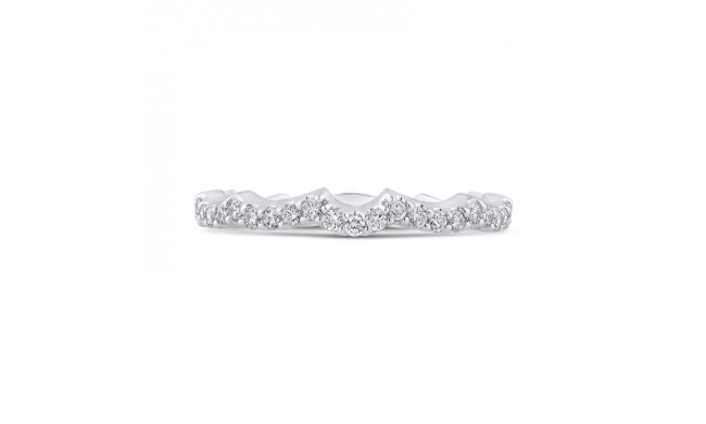 Shah Luxury 14K White Gold Round Diamond Wedding Band