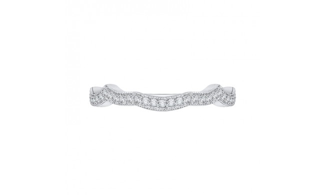 Shah Luxury 14K White Gold Round Diamond Wedding Band