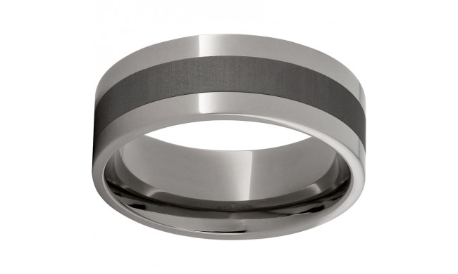 Titanium Flat Band with Laser Satin Center