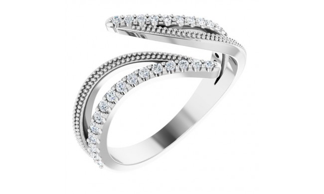 14K White 1/4 CTW Diamond Bypass Ring