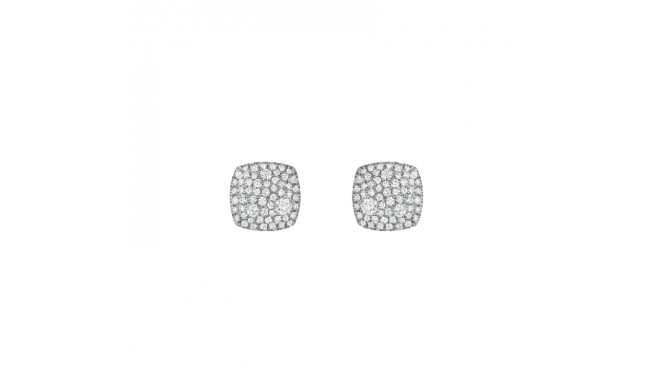 Henri Daussi 14k White Gold Diamond Stud Earrings