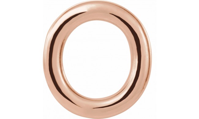 14K Rose Single Initial O Earring