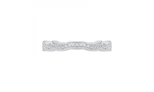 Shah Luxury 14K White Gold Round Diamond Wedding Band
