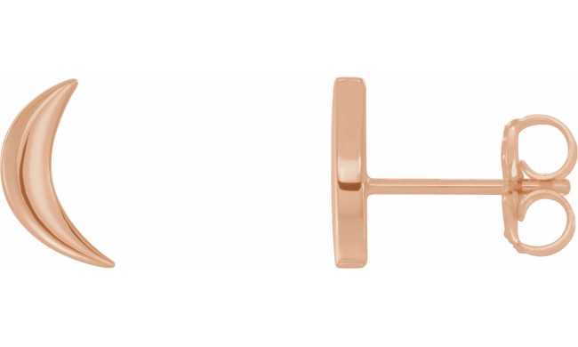 14K Rose Crescent Moon Earrings