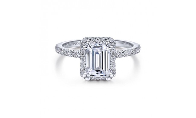 Gabriel & Co. 14k White Gold Contemporary Halo Engagement Ring