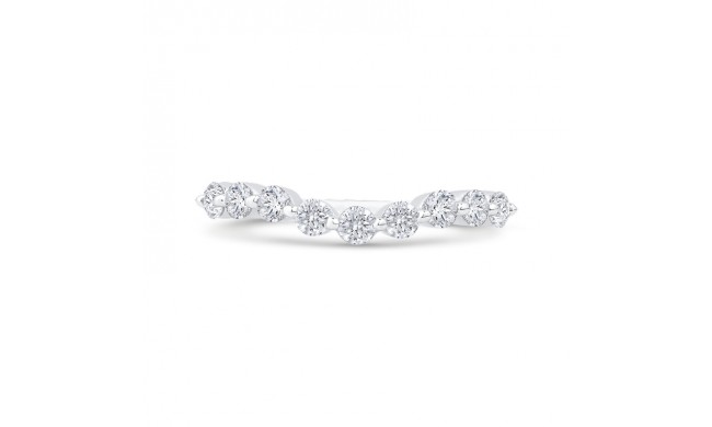 Shah Luxury 14K White Gold Diamond Contour Band