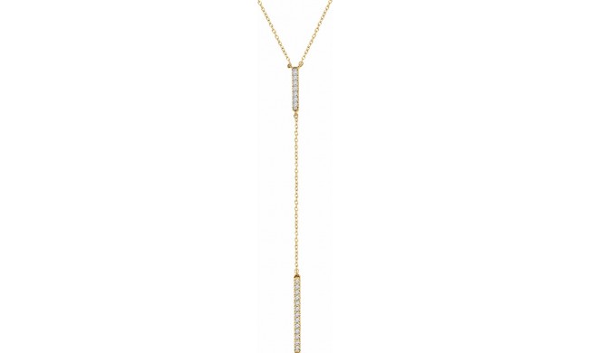 14K Yellow 1/5 CTW Diamond Bar Y 16-18 Necklace