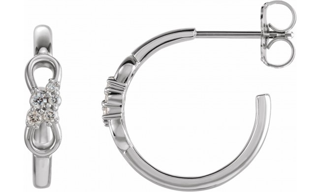 14K White .08 CTW Diamond Infinity-Inspired Hoop Earrings