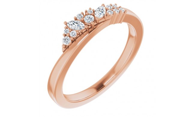 14K Rose 1/5 CTW Diamond Scattered Ring