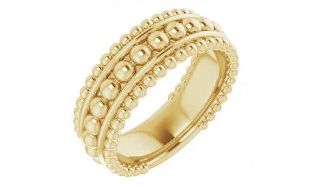 14K Yellow Beaded Ring