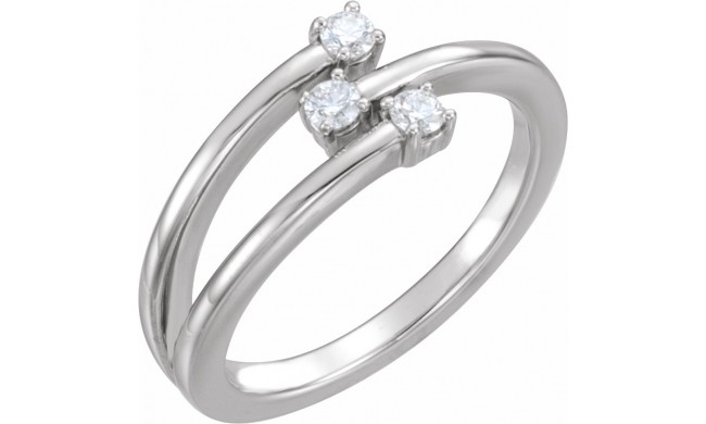 14K White 1/5 CTW Diamond Freeform Ring