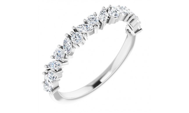 14K White 1/2 CTW Diamond Anniversary Band