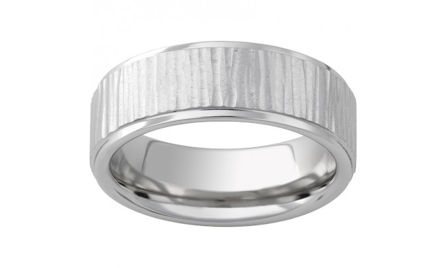 Serinium Flat Band with Grooved Edges and Bark Finish