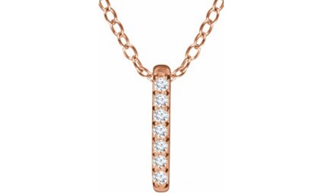 14K Rose .05 CTW Diamond Bar 16-18 Necklace