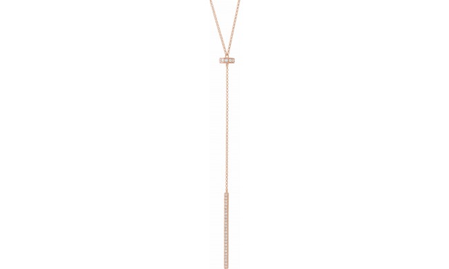 14K Rose 1/4 CTW Diamond Bar Y 15-17 Necklace