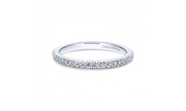 Gabriel & Co. 14k White Gold Contemporary Diamond Wedding Band