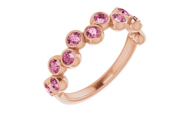 14K Rose Pink Tourmaline Bezel-Set Ring