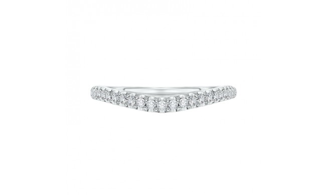 Shah Luxury 14K White Gold Round Diamond Wedding Band