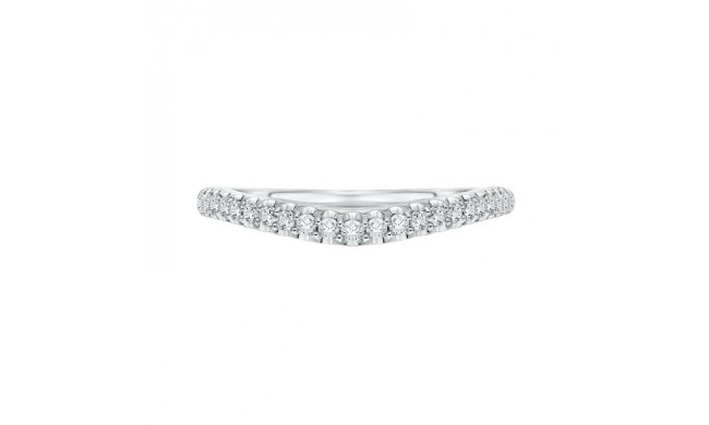 Shah Luxury 14K White Gold Round Diamond Wedding Band