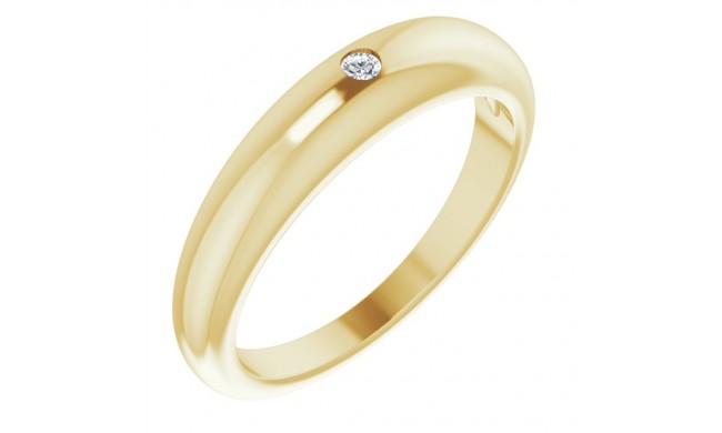 14K Yellow .03 CT Diamond Petite Dome Ring