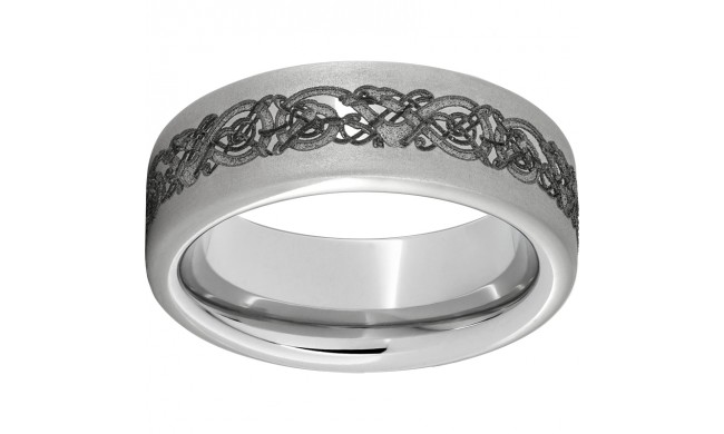 Serinium Pipe Cut Band with Norseman Laser Engraving