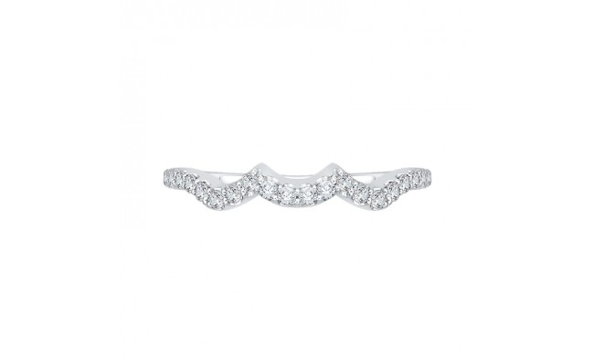 Shah Luxury 14K White Gold Round Diamond Wedding Band