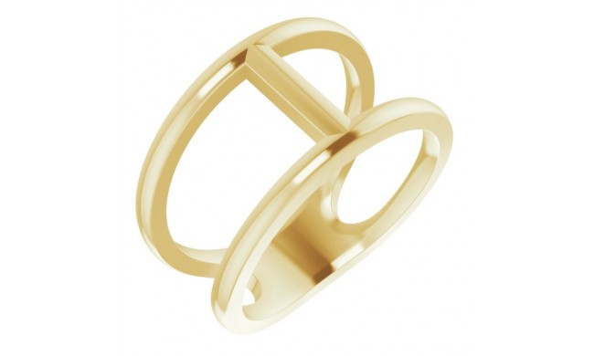 14K Yellow 11.3 mm Negative Space Ring