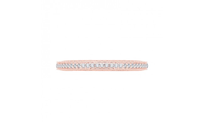 Shah Luxury 14K Rose Gold Round Diamond Eternity Wedding Band