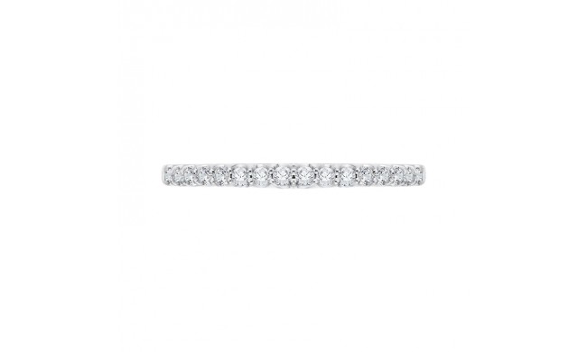 Shah Luxury 14K White Gold Round Diamond Wedding Band with Euro Shank