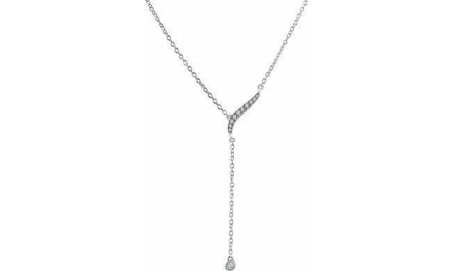 14K White 1/10 CTW Diamond Y 16-18 Necklace