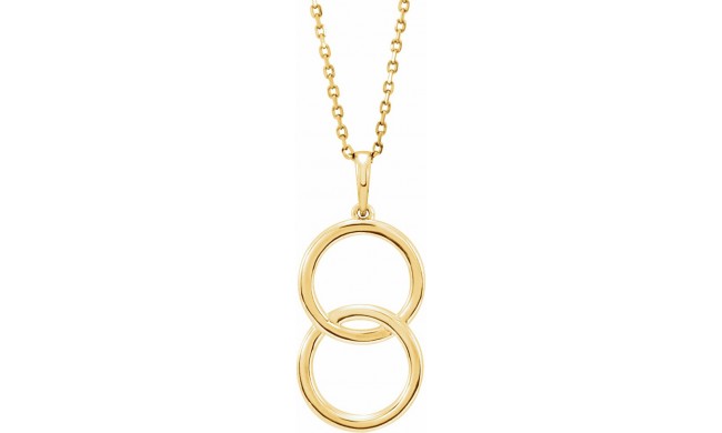 14K Yellow Interlocking Circle 18 Necklace