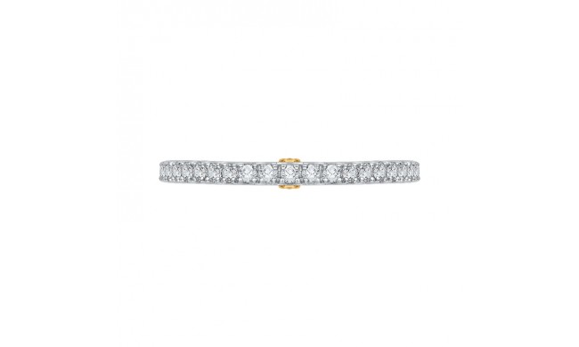 Shah Luxury 14K Two-Tone Gold Round Cut Diamond Wedding Band