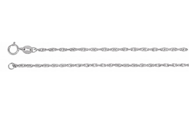 14K White 1.75 mm Solid Rope 7 Chain