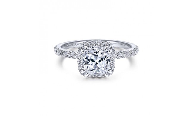 Gabriel & Co. 14k White Gold Contemporary Halo Engagement Ring