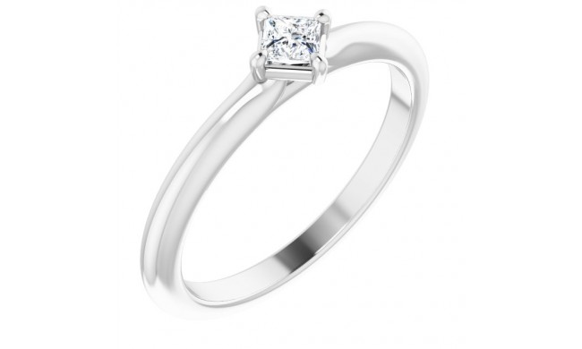 14K White 1/6 CTW Diamond Solitaire Ring