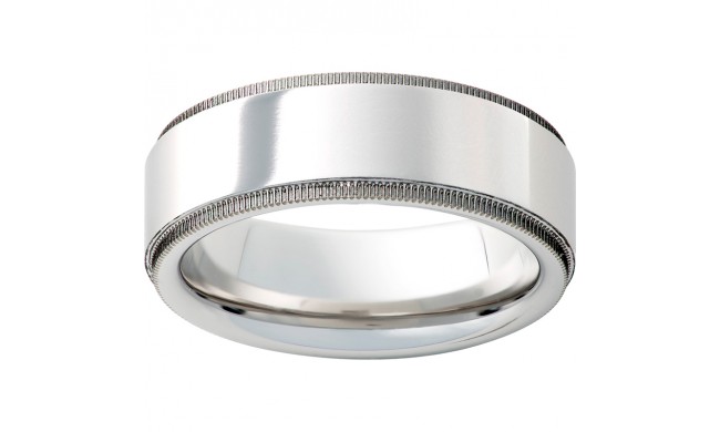 Serinium Flat Band with Milgrain Grooved Edges