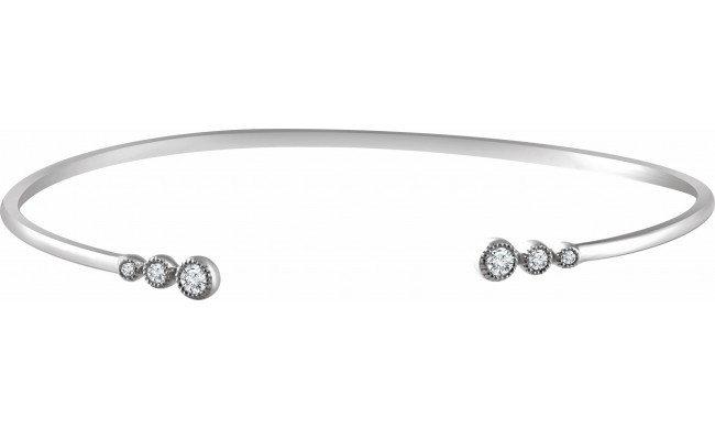 14K White 1/4 CTW Diamond Cuff 7 Bracelet