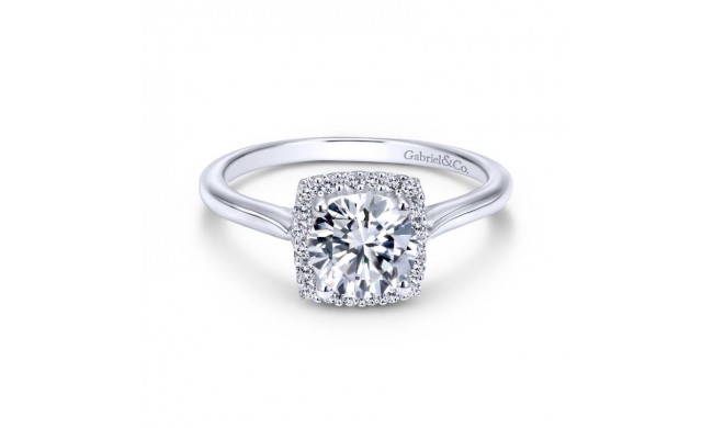 Gabriel & Co. 14k White Gold Contemporary Halo Engagement Ring